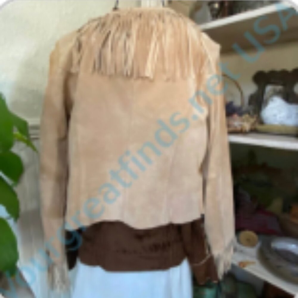 Mix It Suede Leather Fringed Jacket M - Picture 2 of 5